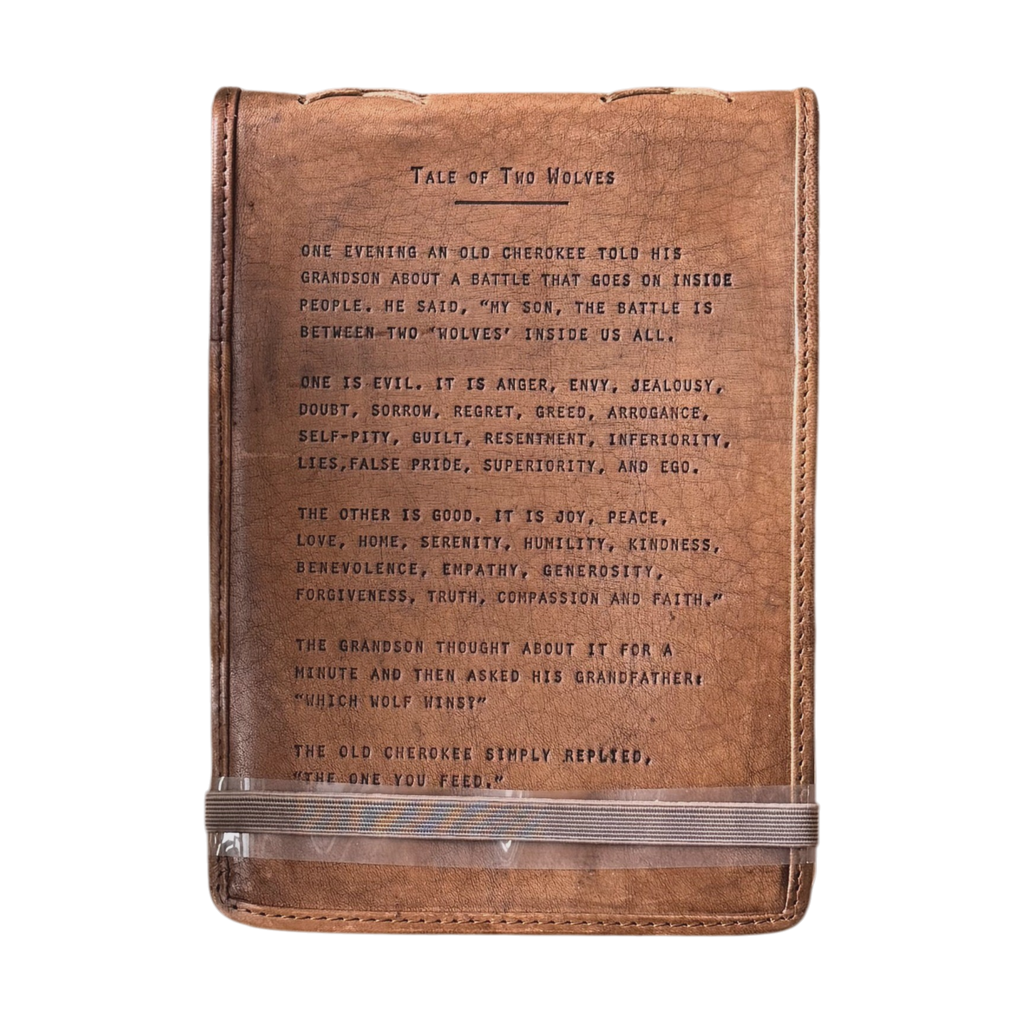 Tale of Two Wolves Signature Leather Journal - Maple