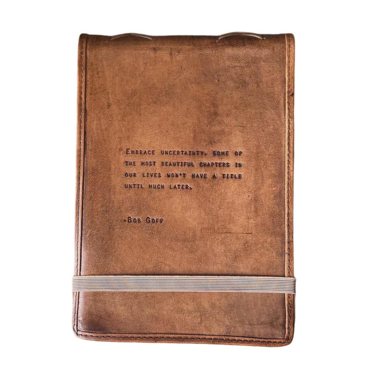 Embrace Uncertainty Signature Leather Journal - Maple