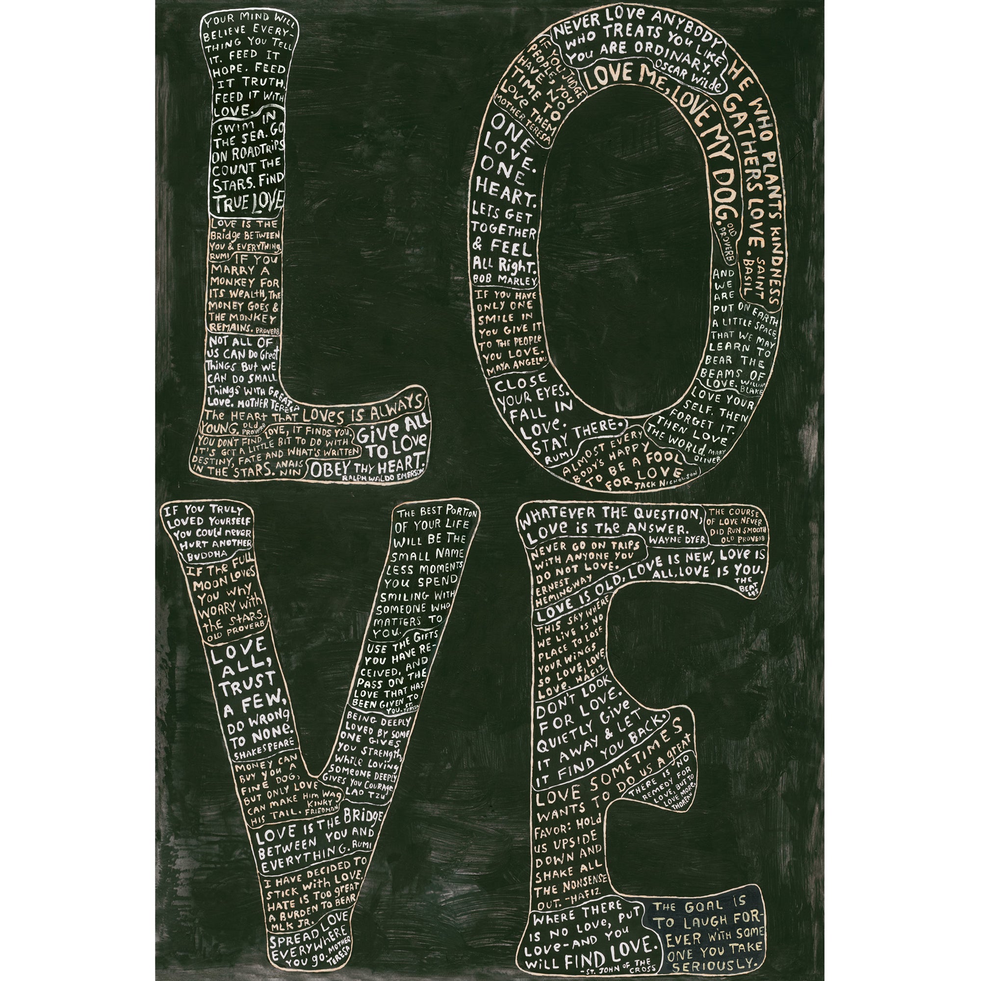 L-O-V-E in Black - Art Print