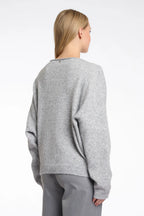 Boatneck Sweater, Grey Melange
