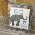 Good Things Elephant Art Poster - 8x8