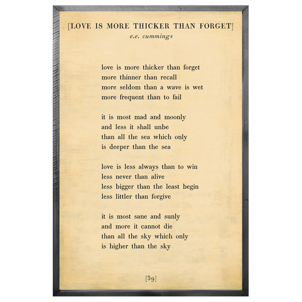Love is More Thicker Art Print - Grey Wood