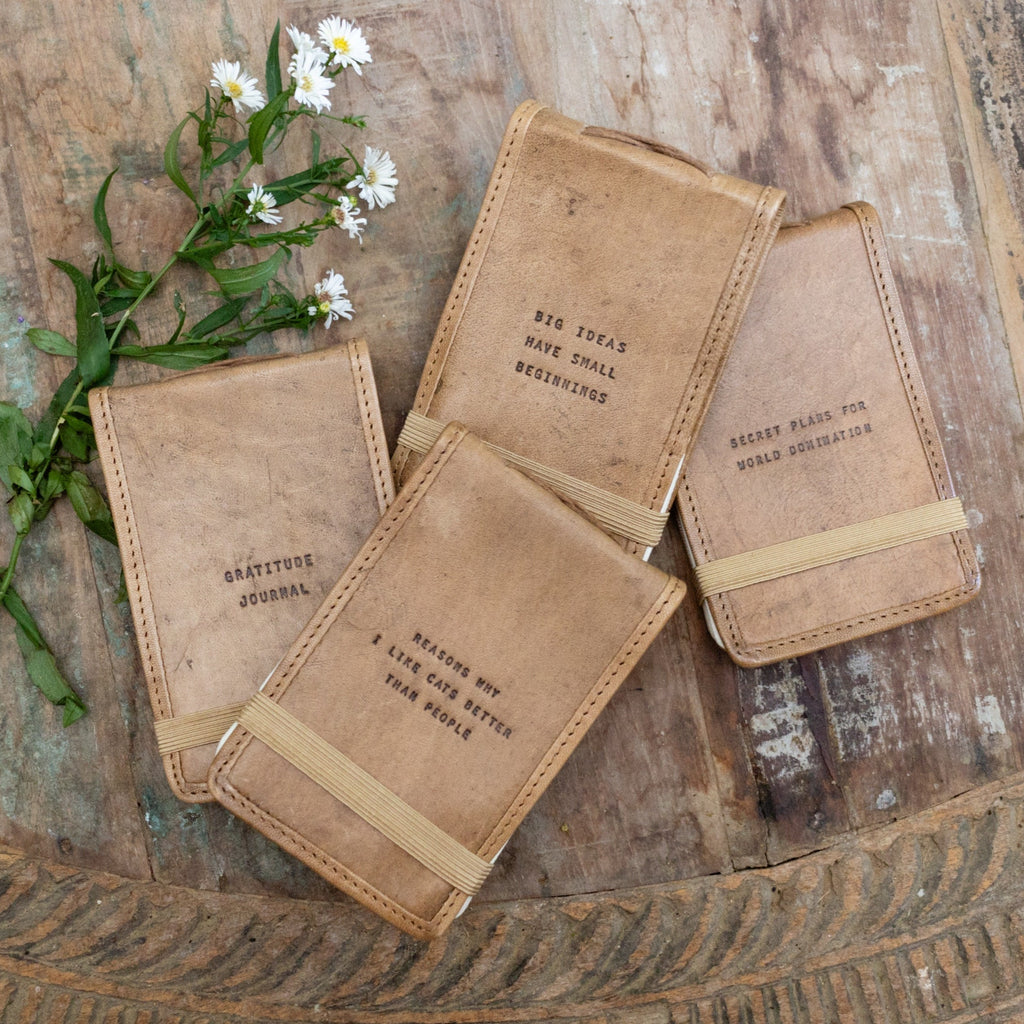 Big Ideas Mini Signature Leather Journal - Maple
