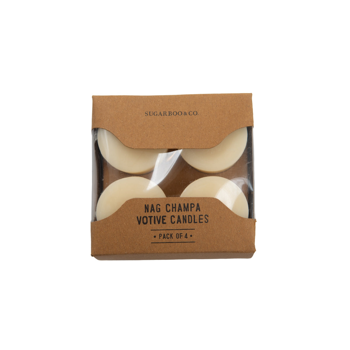 Nag Champa Votive Candles Set of 4 - Cream