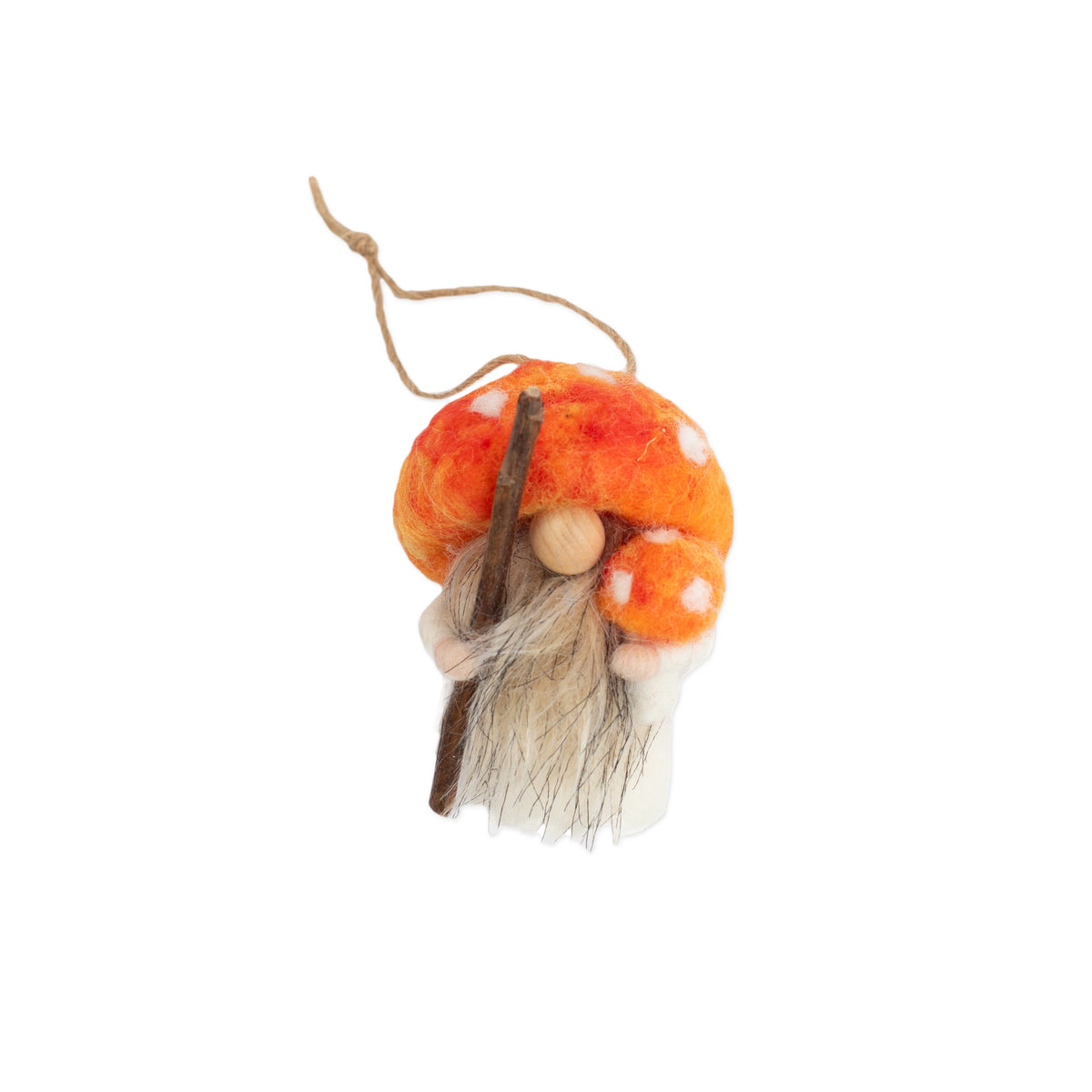 ***Red/Orange Tie-dye Mushroom Gnome Ornament