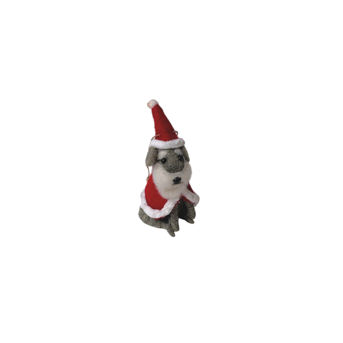 Mutley Crew Grey & White Santa Dog Ornament
