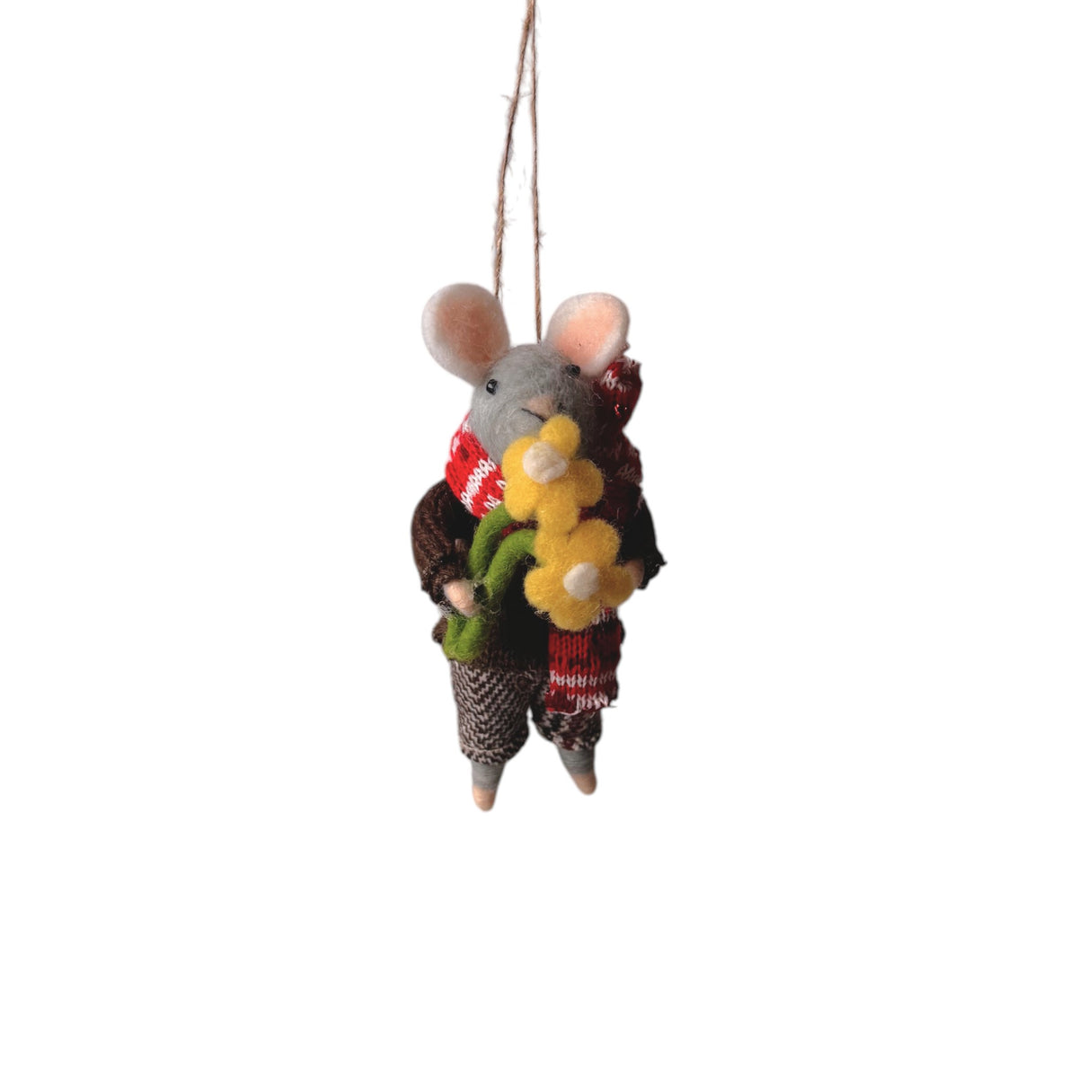 Felt Florist Mouse Ornament