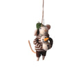 Felt Holly Jolly Beanie Mouse Ornament