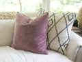 Blush Velvet Pillow With Poms 22x22
