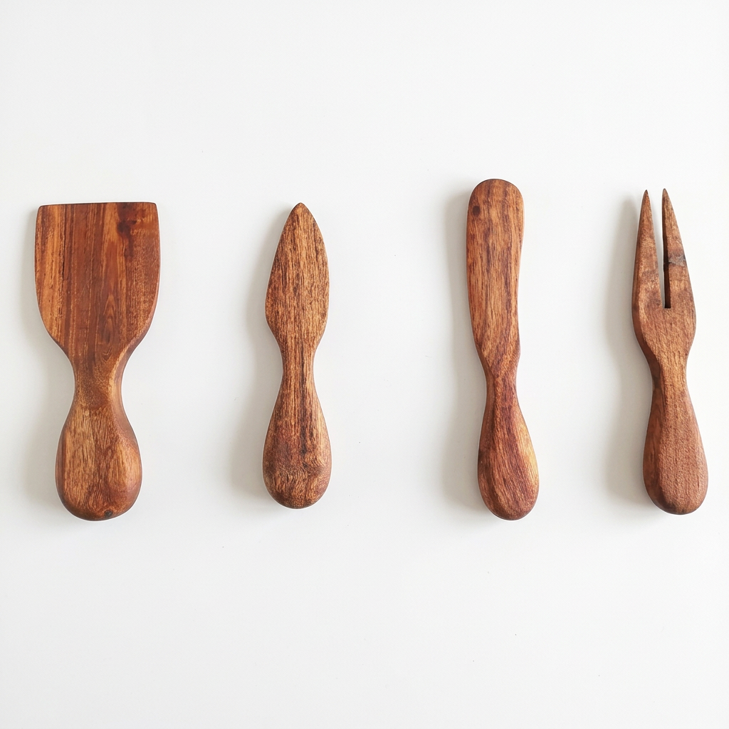 Wood Cheese Serving Set