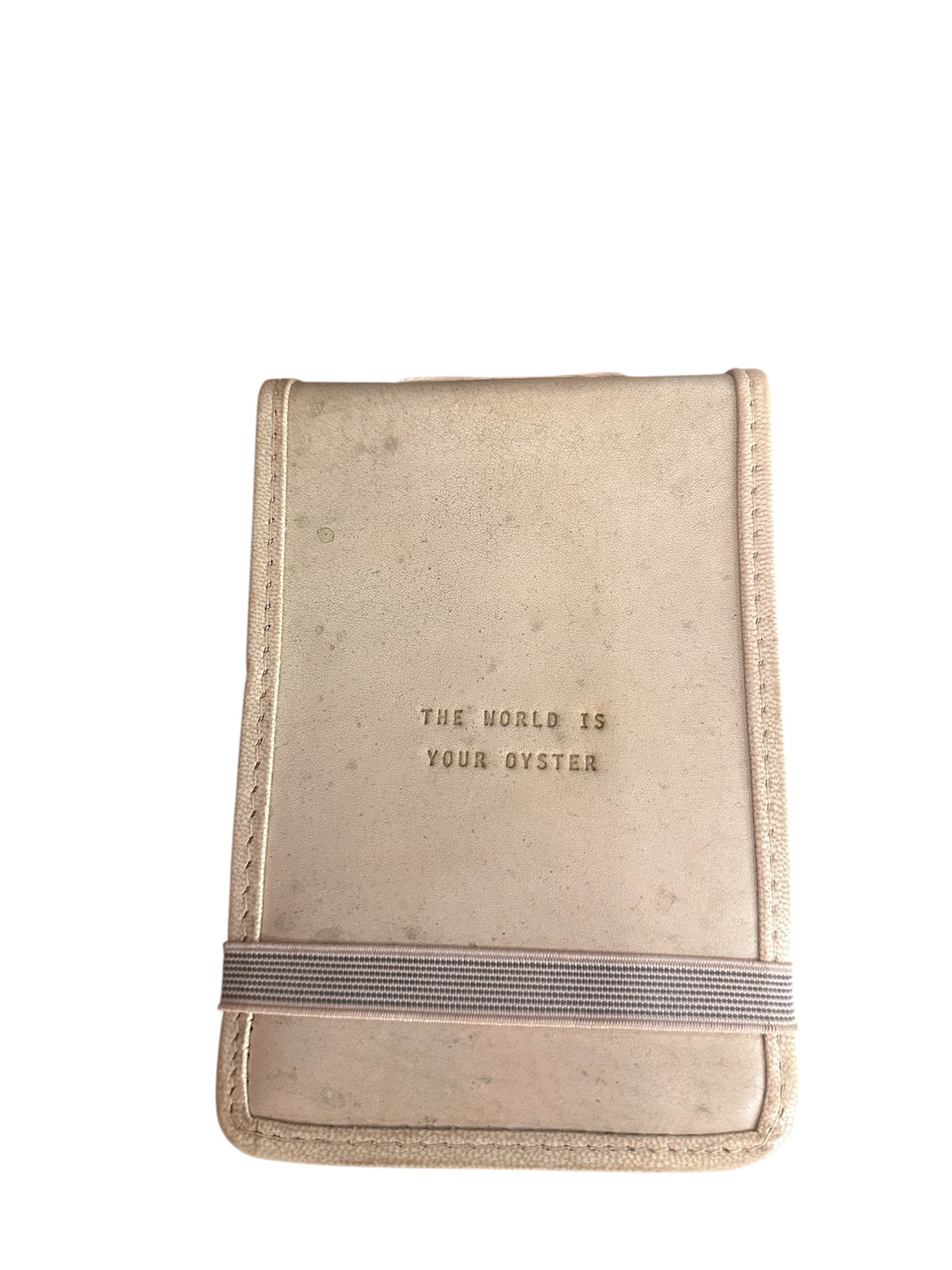 The World Is Your Oyster Mini Signature Leather Journal - Honey