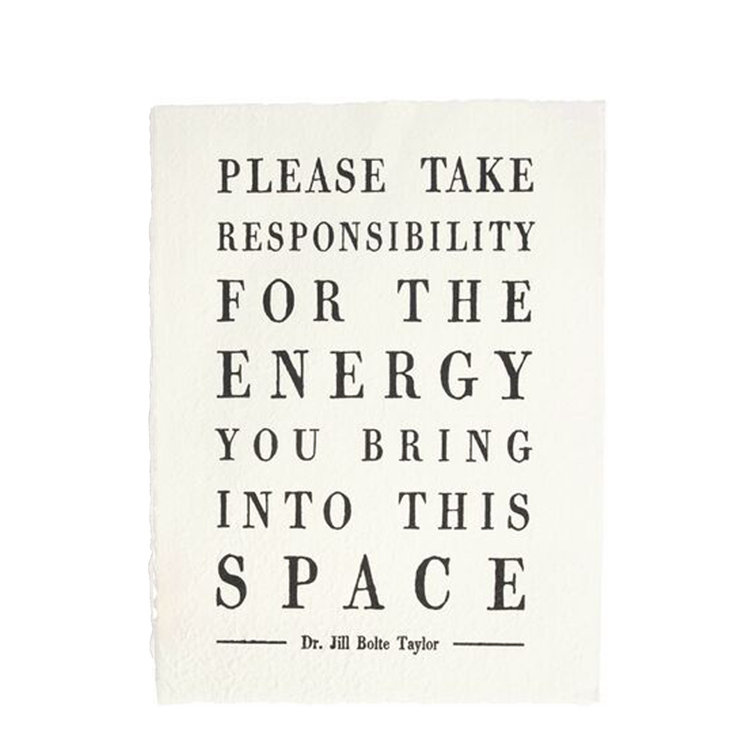 Please Take Responsibility Handmade Paper Print - 12x16