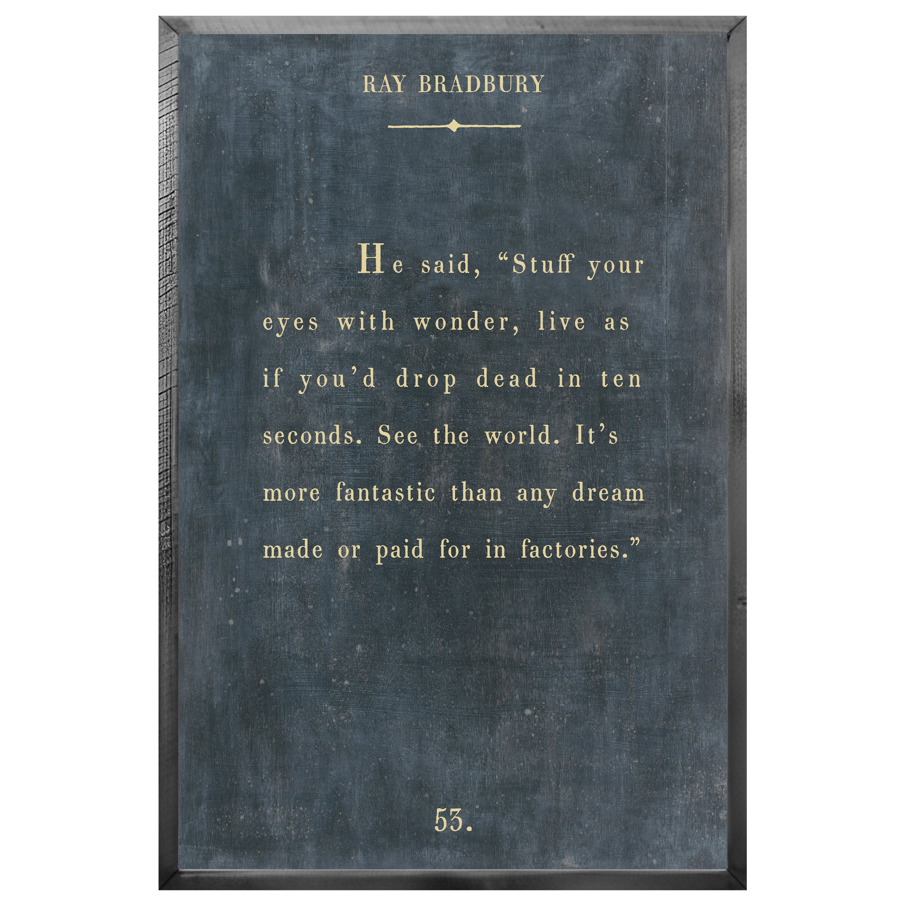 Ray Bradbury - Book Collection (Grey Wood) - Art Print