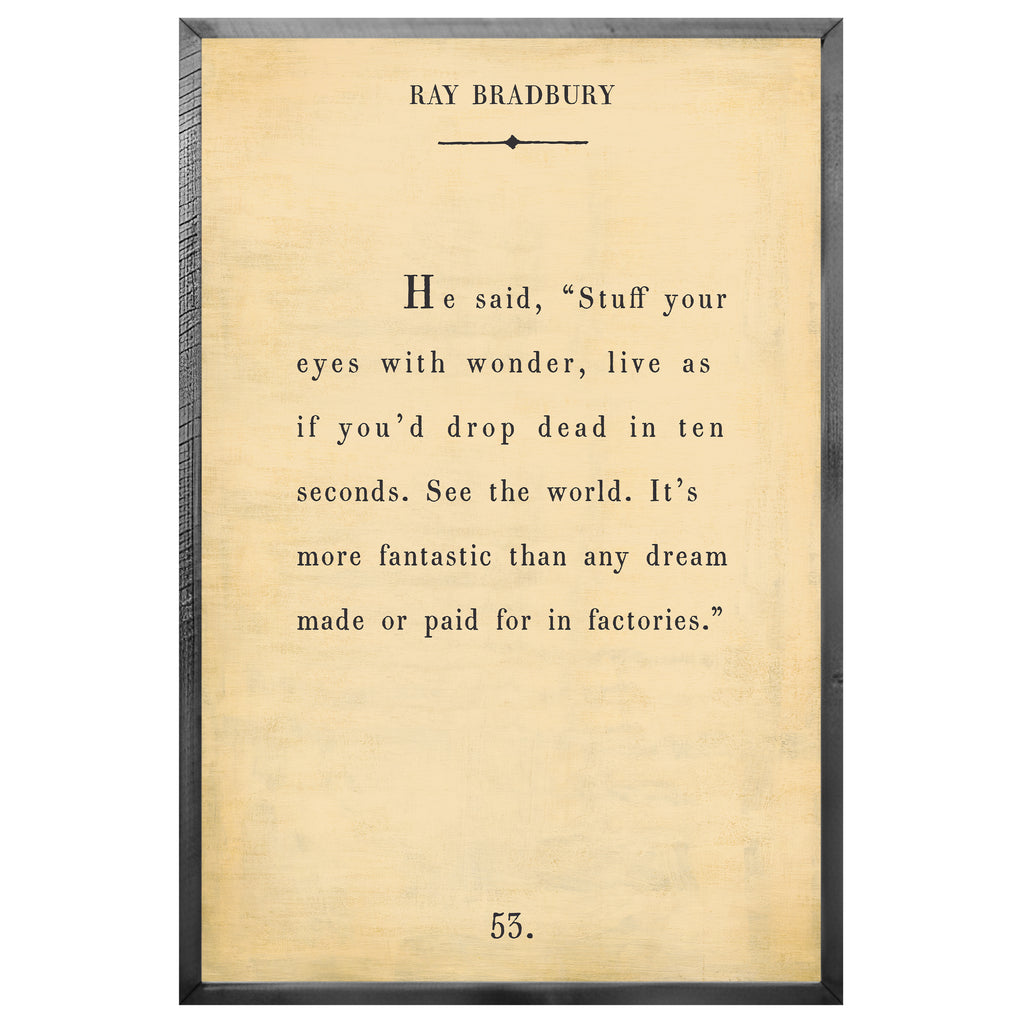 Ray Bradbury - Book Collection (Grey Wood) - Art Print