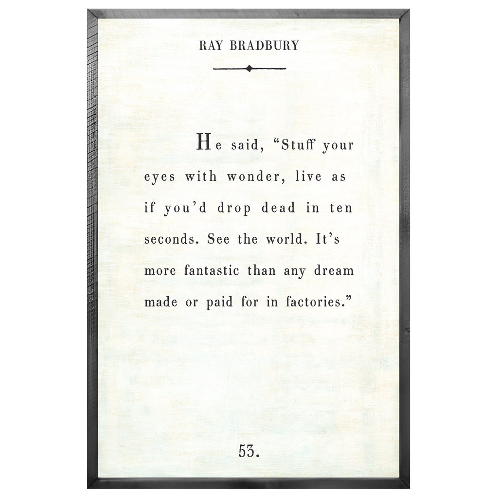 Ray Bradbury - Book Collection (Grey Wood) - Art Print