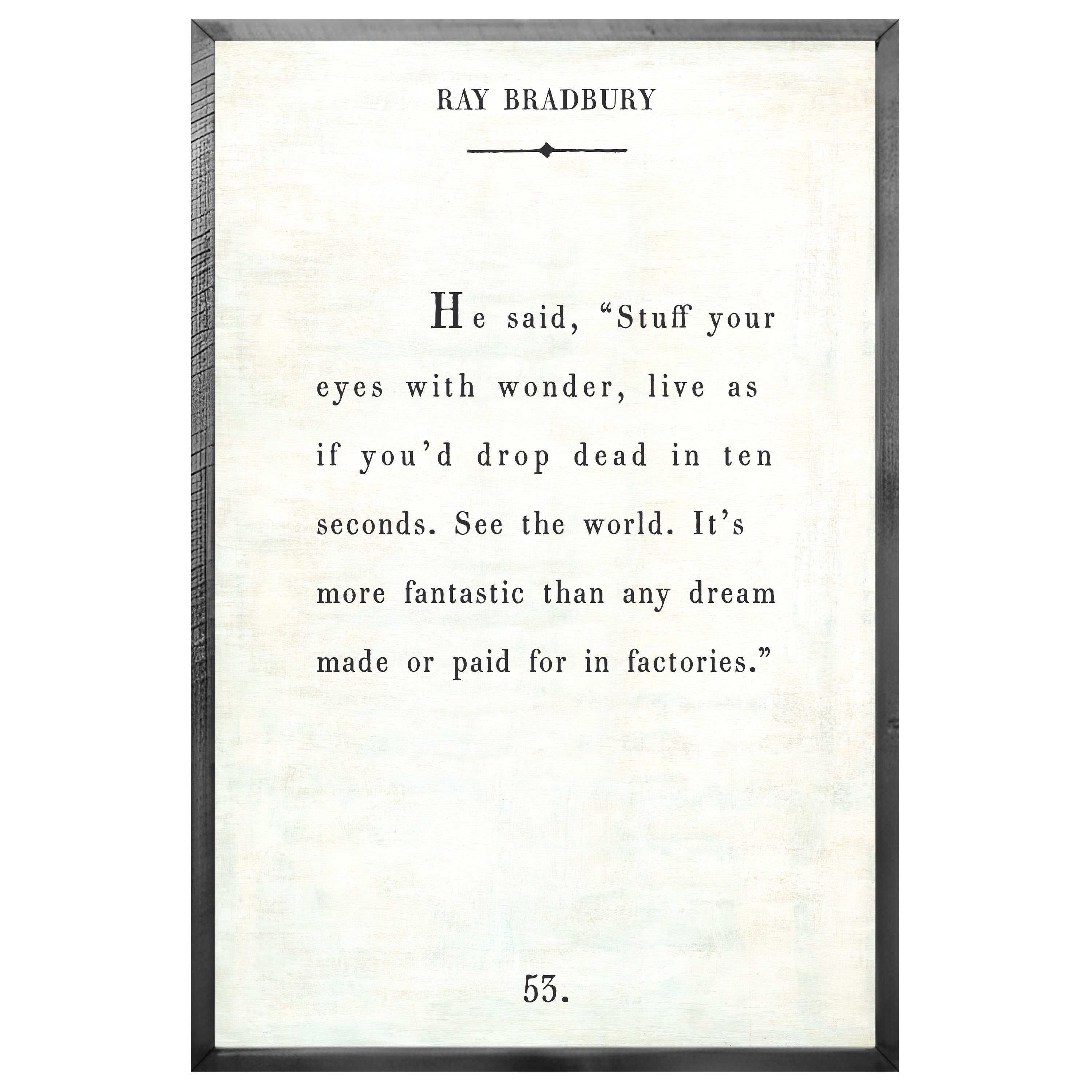Ray Bradbury - Book Collection (Grey Wood) - Art Print