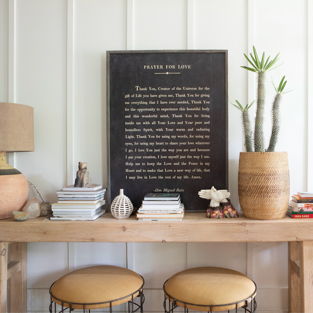 Prayer For Love Art Print - Grey Wood