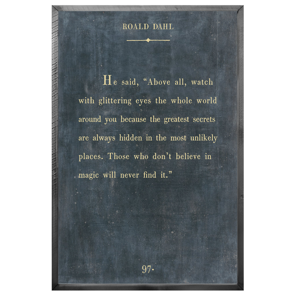Roald Dahl - Book Collection (Grey Wood) - Art Print