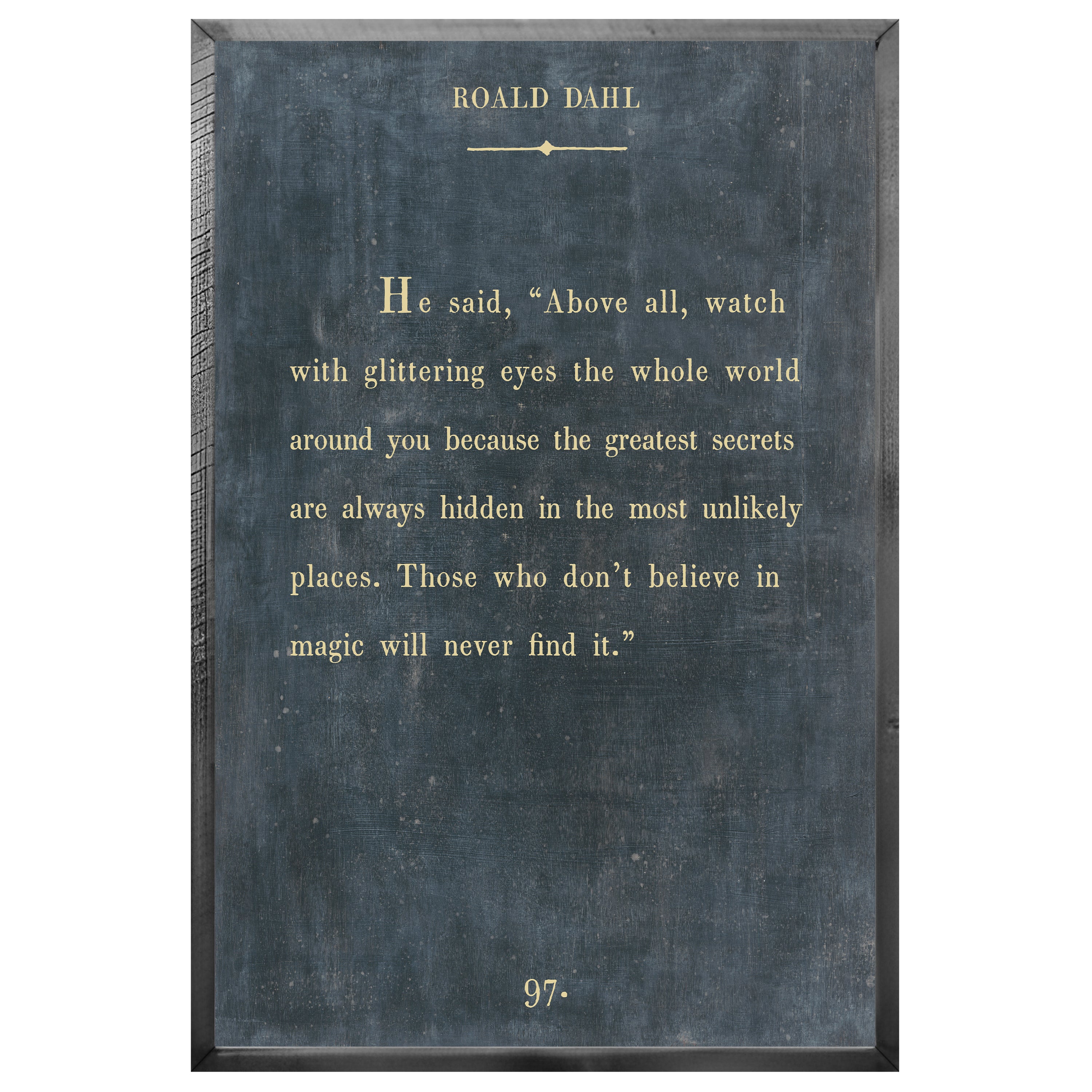 Roald Dahl - Book Collection (Grey Wood) - Art Print