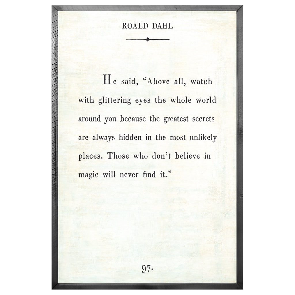 Roald Dahl - Book Collection (Grey Wood) - Art Print