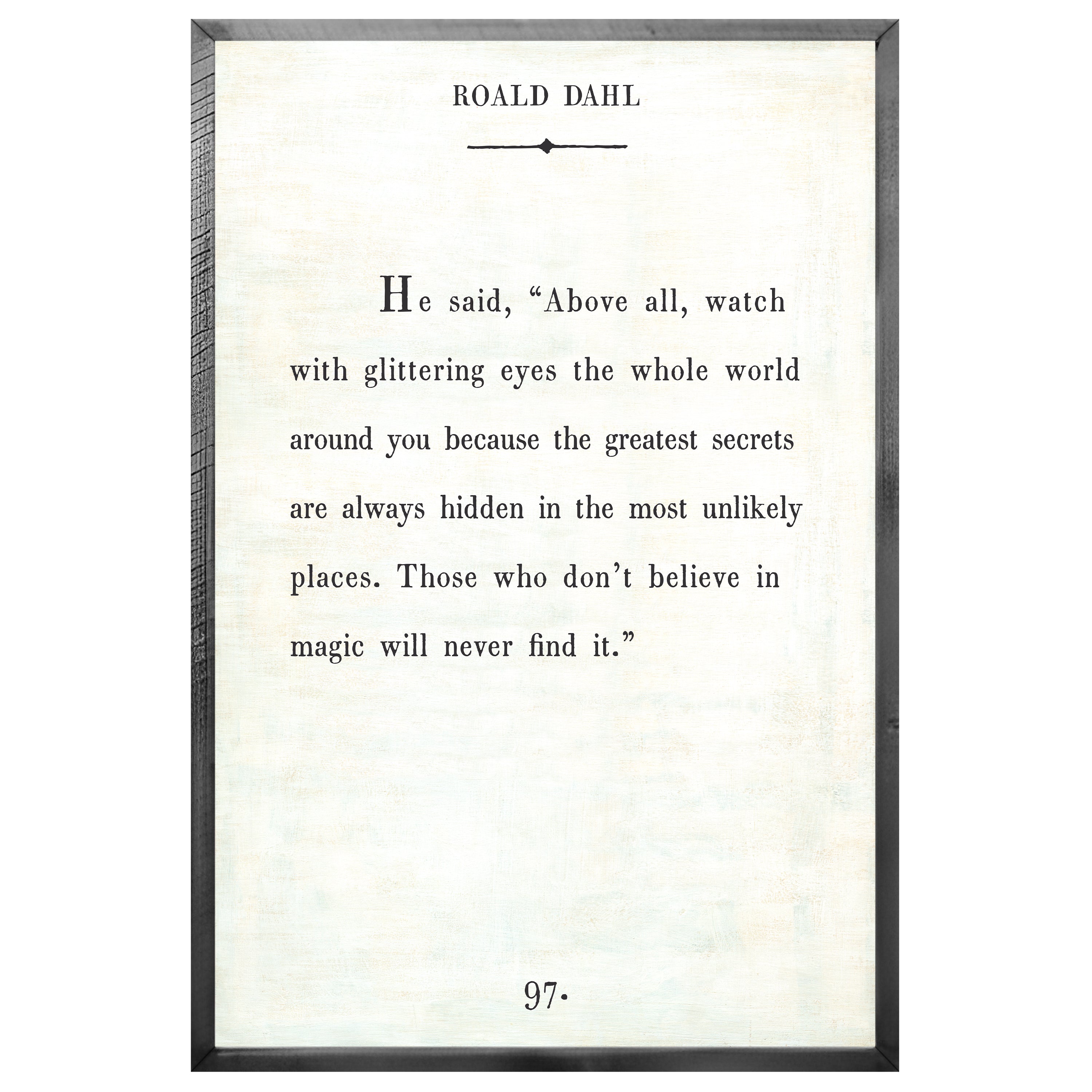 Roald Dahl - Book Collection (Grey Wood) - Art Print