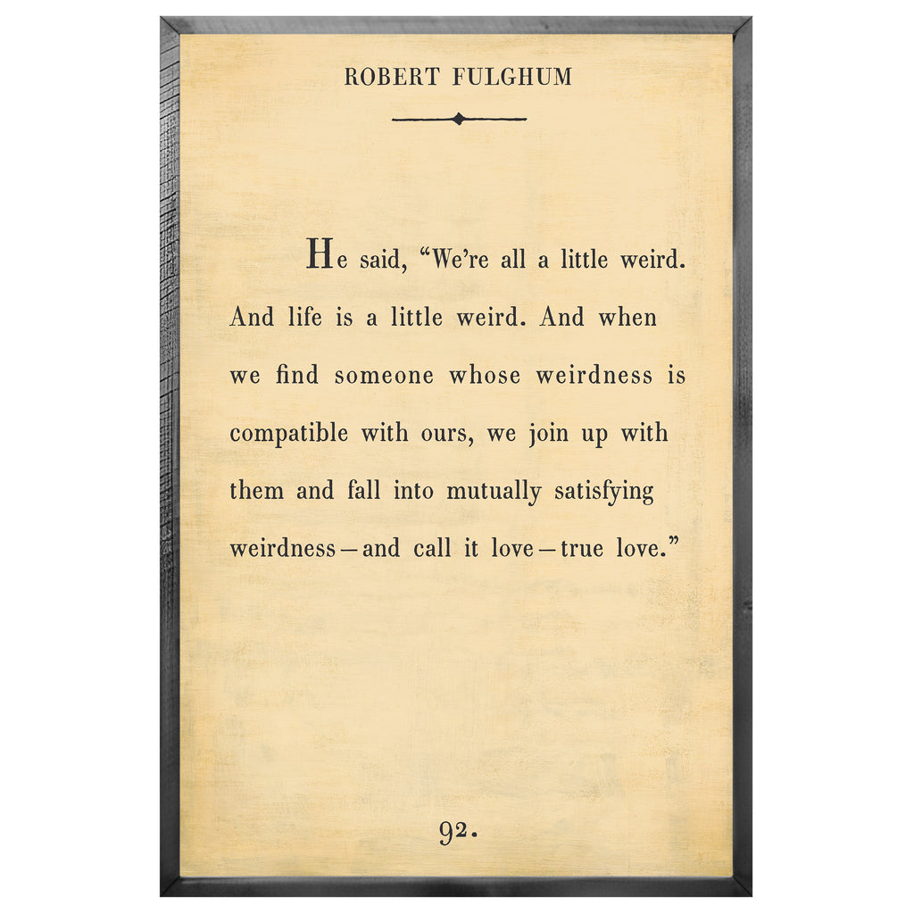Robert Fulghum - Book Collection (Grey Wood) - Art Print