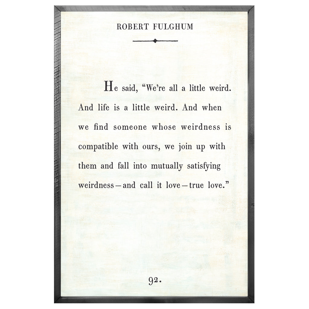 Robert Fulghum - Book Collection (Grey Wood) - Art Print