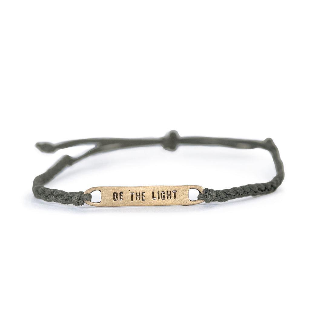 ***Brass Be The Light Braided Bracelet - Slate - Adjustable
