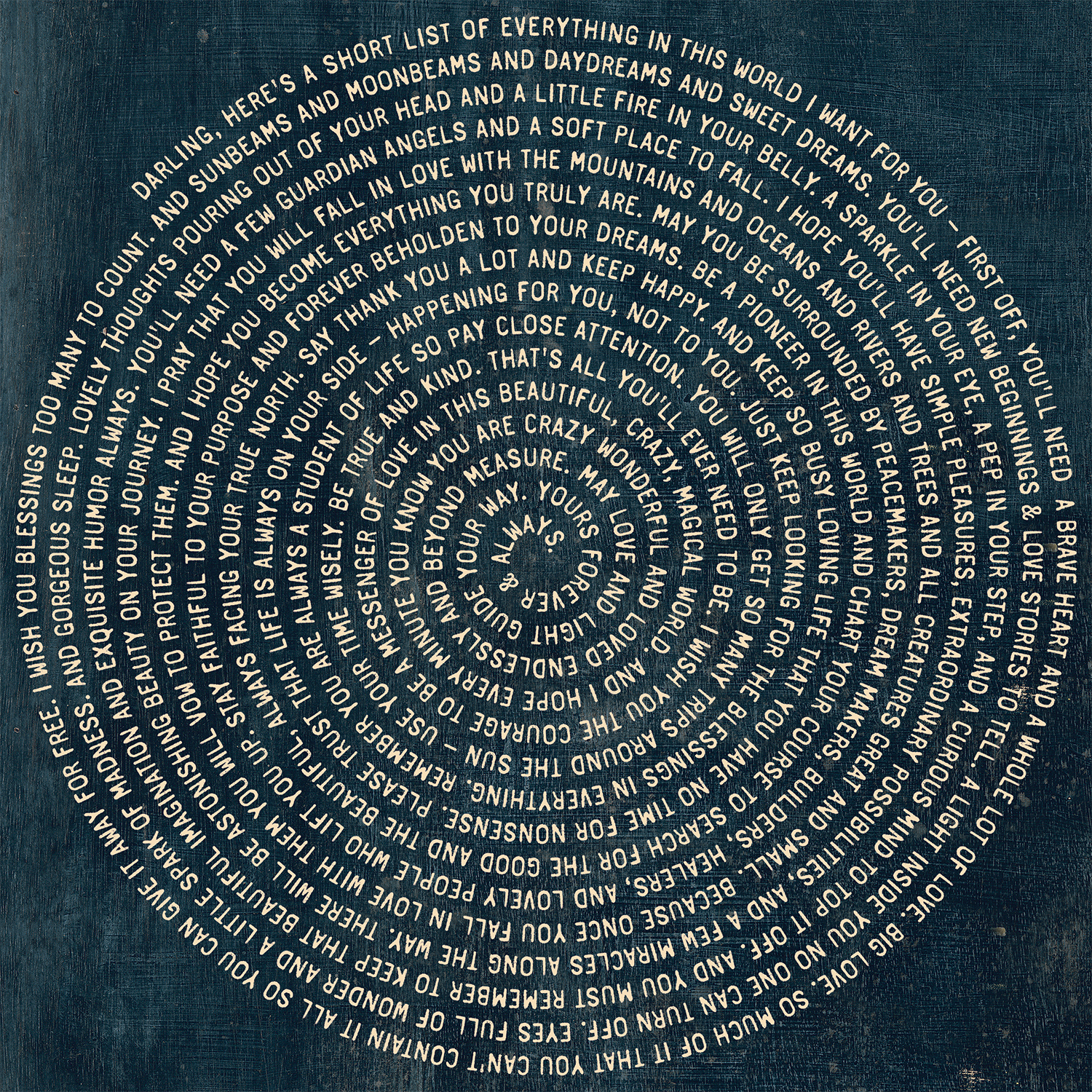 Darling, Here's A Short List Art Print in Cream Font