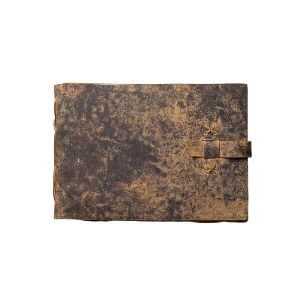 Scratched Leather Journal 14" x 10" - Brown