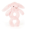 Bashful Pink Bunny Ring Rattle