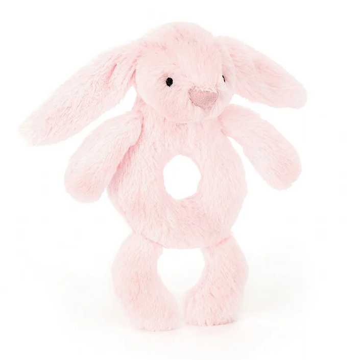 Bashful Pink Bunny Ring Rattle