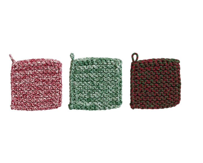 Holiday Crocheted Pot Holder, 3 Styles