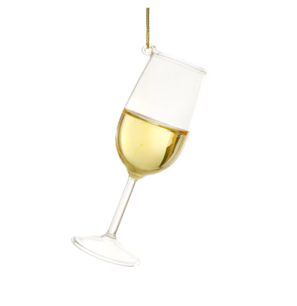 White Wine Glass Ornament