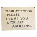 ***Your Attention Please Hand Painted Wall Hanging