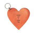I Love You Heart Leather Keychain - 3x3