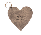 My Whole Heart Leather Keychain - 3x3