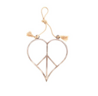 Hanging Metal & Jute Heart Peace Sign - 15x16