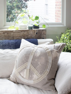 Splattered Peace Sign Pillow 24x24