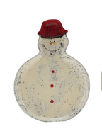 Hand-Painted Ceramic Snowman Shaped Plates