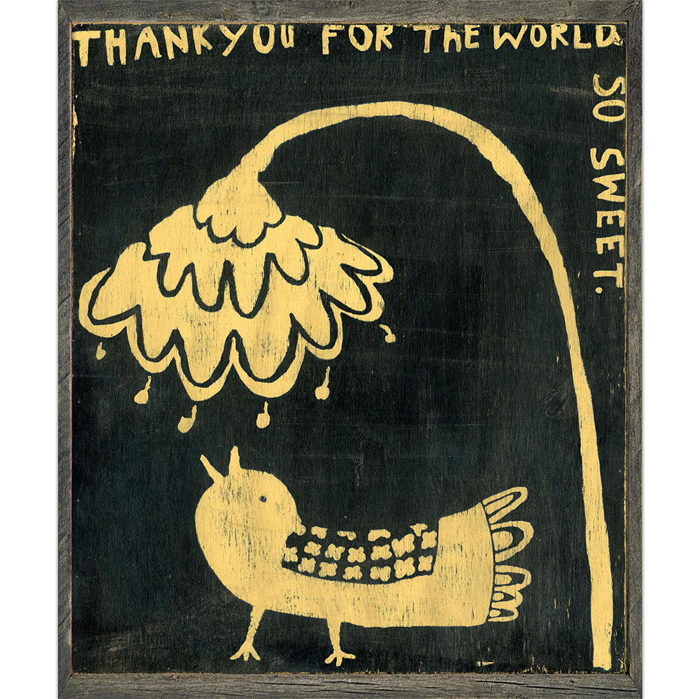 Thank You Bird (Grey Wood) - Art Print