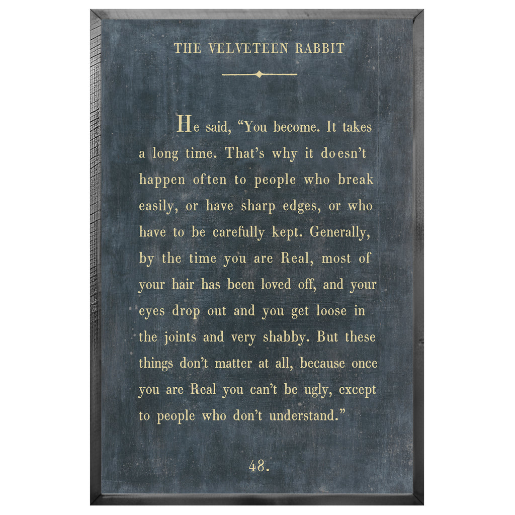 The Velveteen Rabbit - Book Collection (Grey Wood) - Art Print