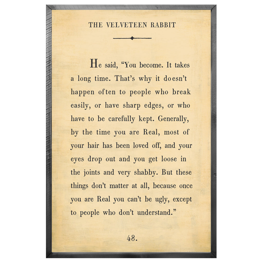The Velveteen Rabbit - Book Collection (Grey Wood) - Art Print