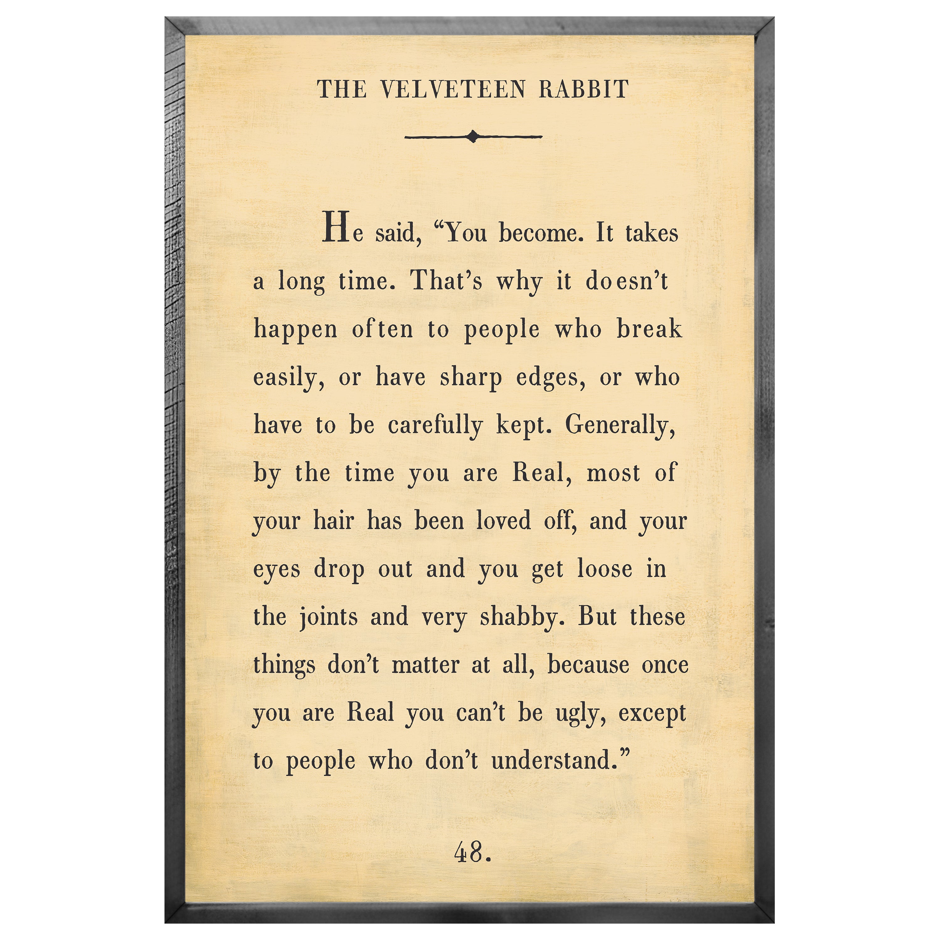 The Velveteen Rabbit - Book Collection (Grey Wood) - Art Print