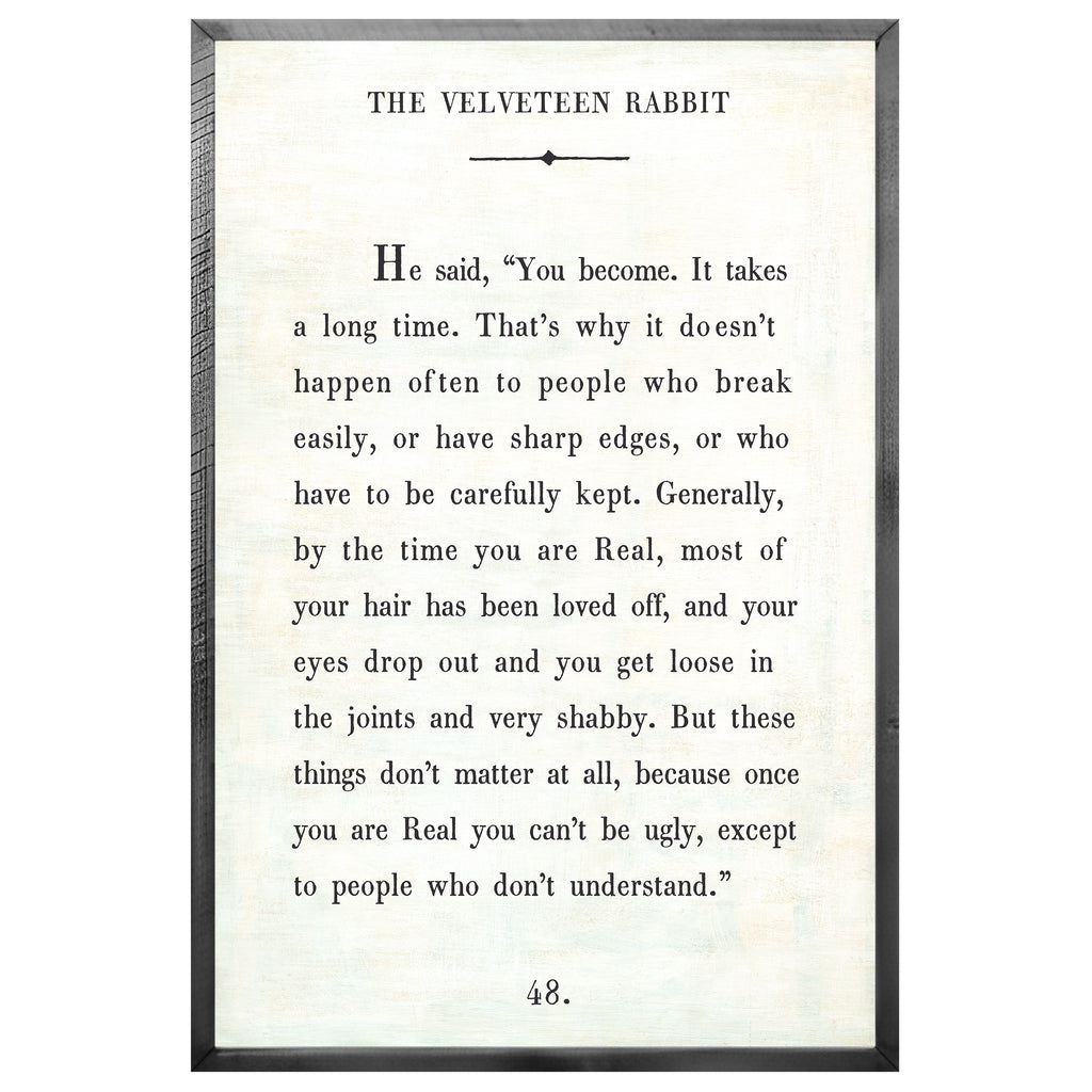 The Velveteen Rabbit - Book Collection (Grey Wood) - Art Print