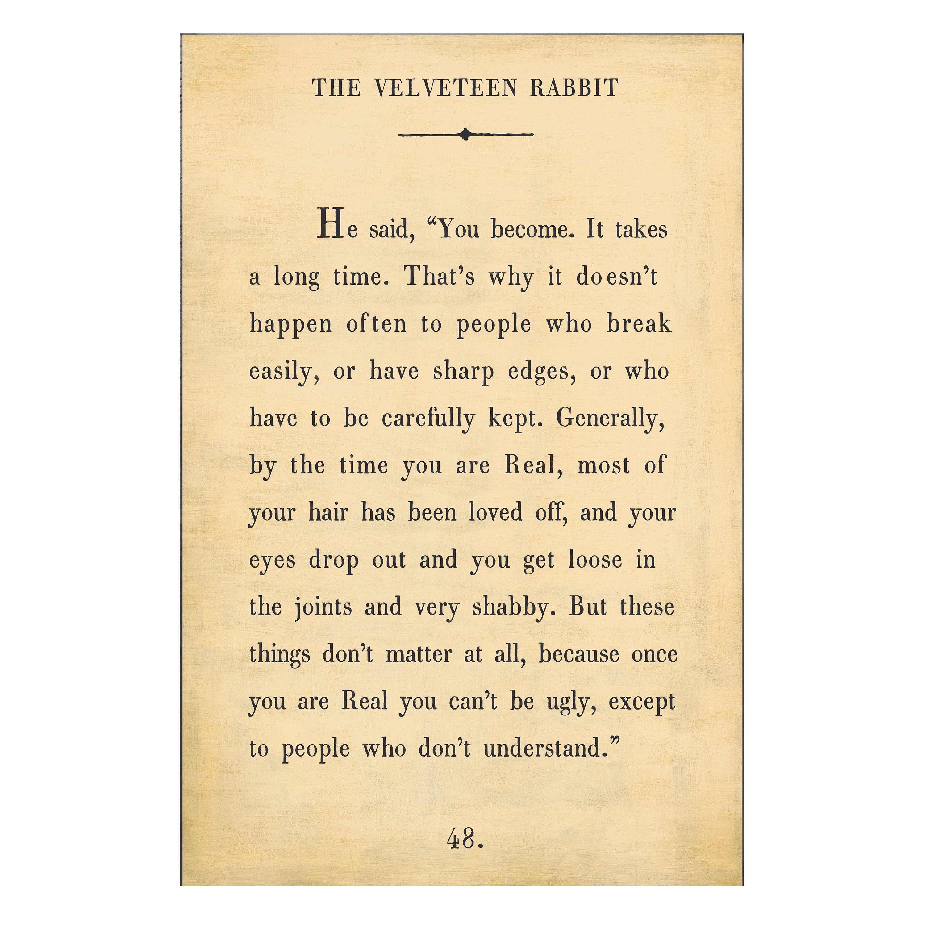 The Velveteen Rabbit - Book Collection - Art Print
