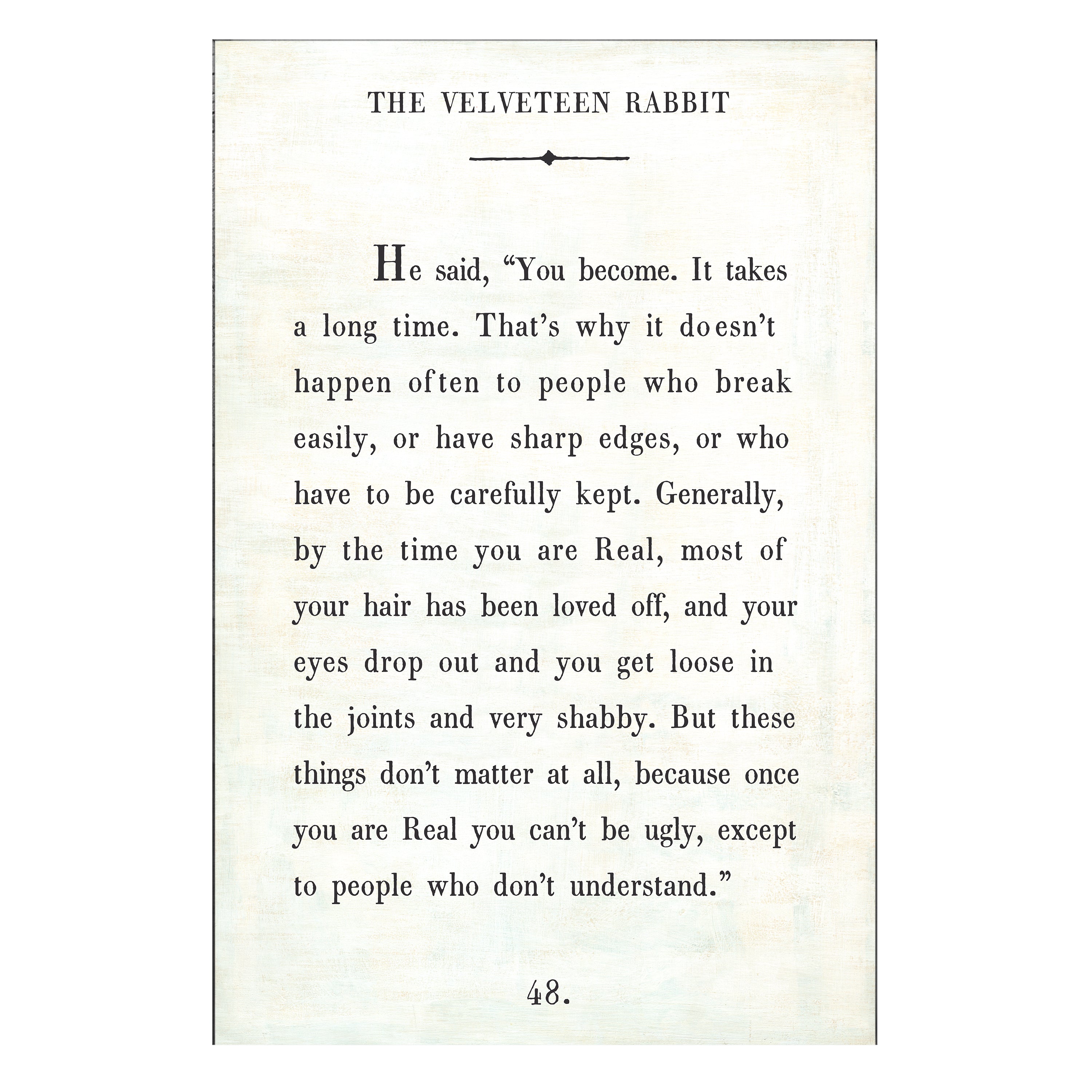 The Velveteen Rabbit - Book Collection - Art Print