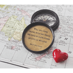 Will You Come Travel With Me Compass with Leather Pouch