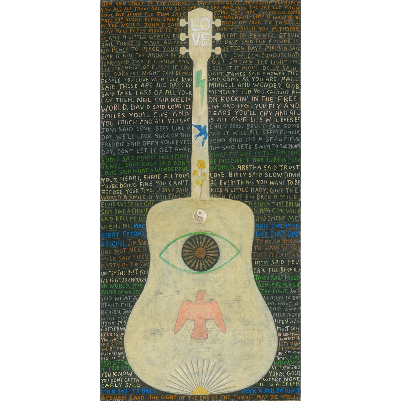 Vertical Guitar Legend Two Art Print (Gallery Wrap)