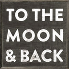 To The Moon And Back Art Print in Black - Grey Wood